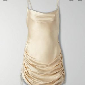 NWOT aritzia wilfred only ruched slip dress cool beige M